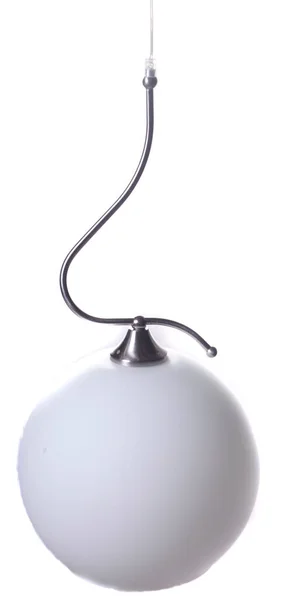 Modern Sphere Globe White Shade Pendant Light Isolated White Background — Stockfoto