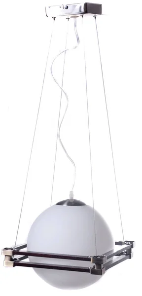 Modern Sphere Globe White Shade Pendant Light Isolated White Background — Stockfoto