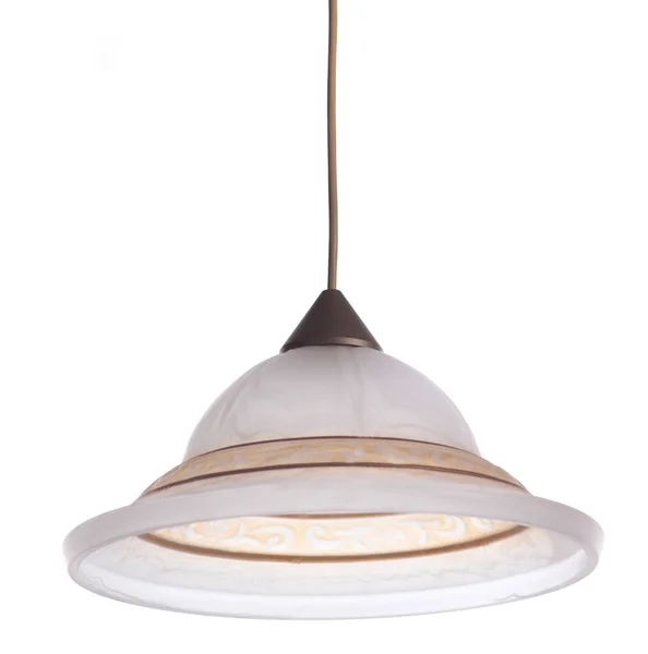 Classic White Glass Dome Pendant Light Bell Shaped Shade Gold — Stockfoto