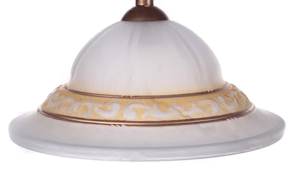 Класичний Білий Скляний Купол Купола Світла Дзвоноподібним Відтінком Золотисто Жовта — стокове фото