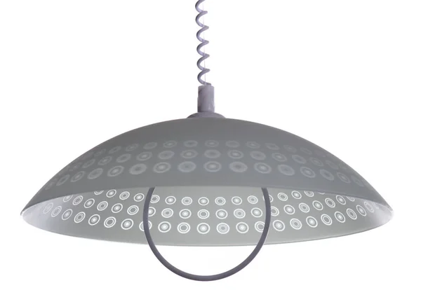 Classic Grey Glass Dome Pendant Light Circles Pattern Shade Cable — Stockfoto