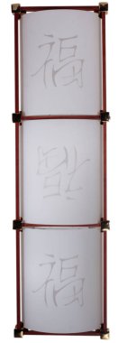 Beyaz cam sifon, dikdörtgen monte yarım silindir tavan, ışık duvarı, beyaz arkaplanda izole edilmiş Çin ekranı.