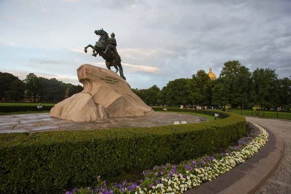 Saint Petersburg Russia 15082021 Bronze Horseman Equestrian Statue Peter Great — Foto de Stock