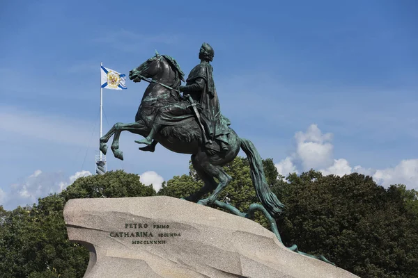 Saint Petersburg Russia 2021 Bronze Horseman Equestrian Sculpture Peter Great — Fotografia de Stock