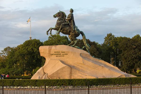 Saint Petersburg Russia 2021 Bronze Horseman Equestrian Sculpture Peter Great — Fotografia de Stock