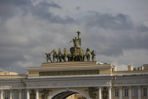 Санкт Петербург Россия 1221 Колесница Славы Триумфальной Арке Здания Генштаба — стоковое фото