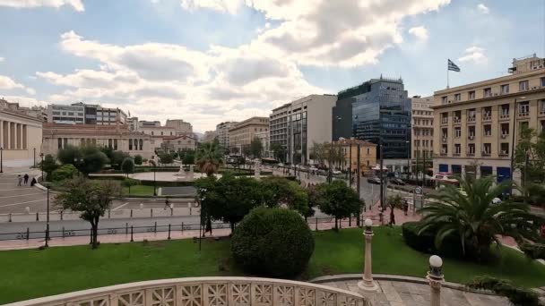 Athen Griechenland Oktober 2021 Zeitraffer Video Der Innenstadt Von Athen — Stockvideo