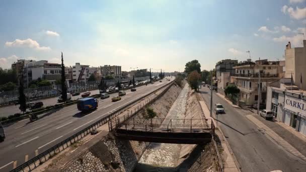 Vídeo Lapso Tempo Ângulo Alto Mostra Tráfego Pesado Estrada Cidade — Vídeo de Stock