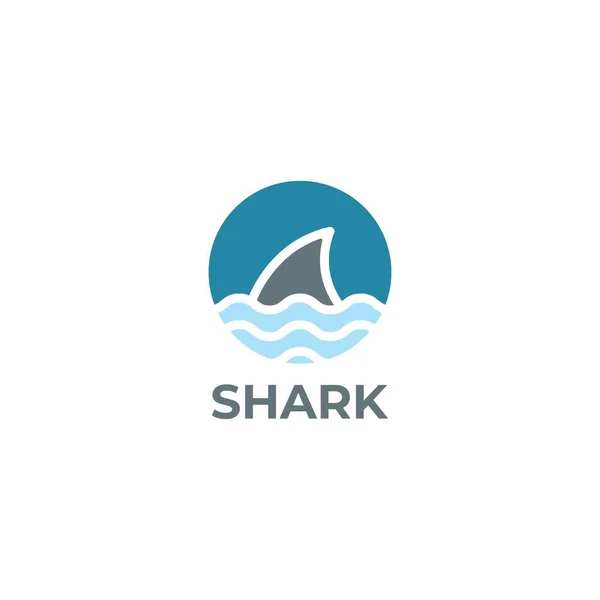Shark Fin Logo Design Inspiration Vector Template Wild Beach Illustration Stok Vektör