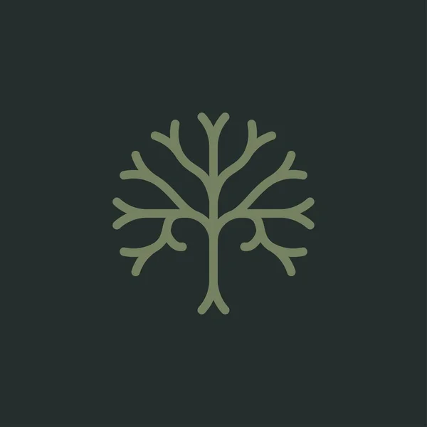 Line Art Tree Logo Design Inspiration Vector Template Stok Illüstrasyon