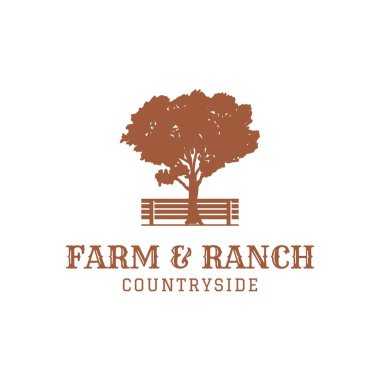 Çiftlik logosu tasarımı illüstrasyon vektör şablonu