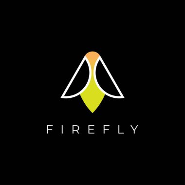 Firefly logo tasarımı çizim vektör şablonu