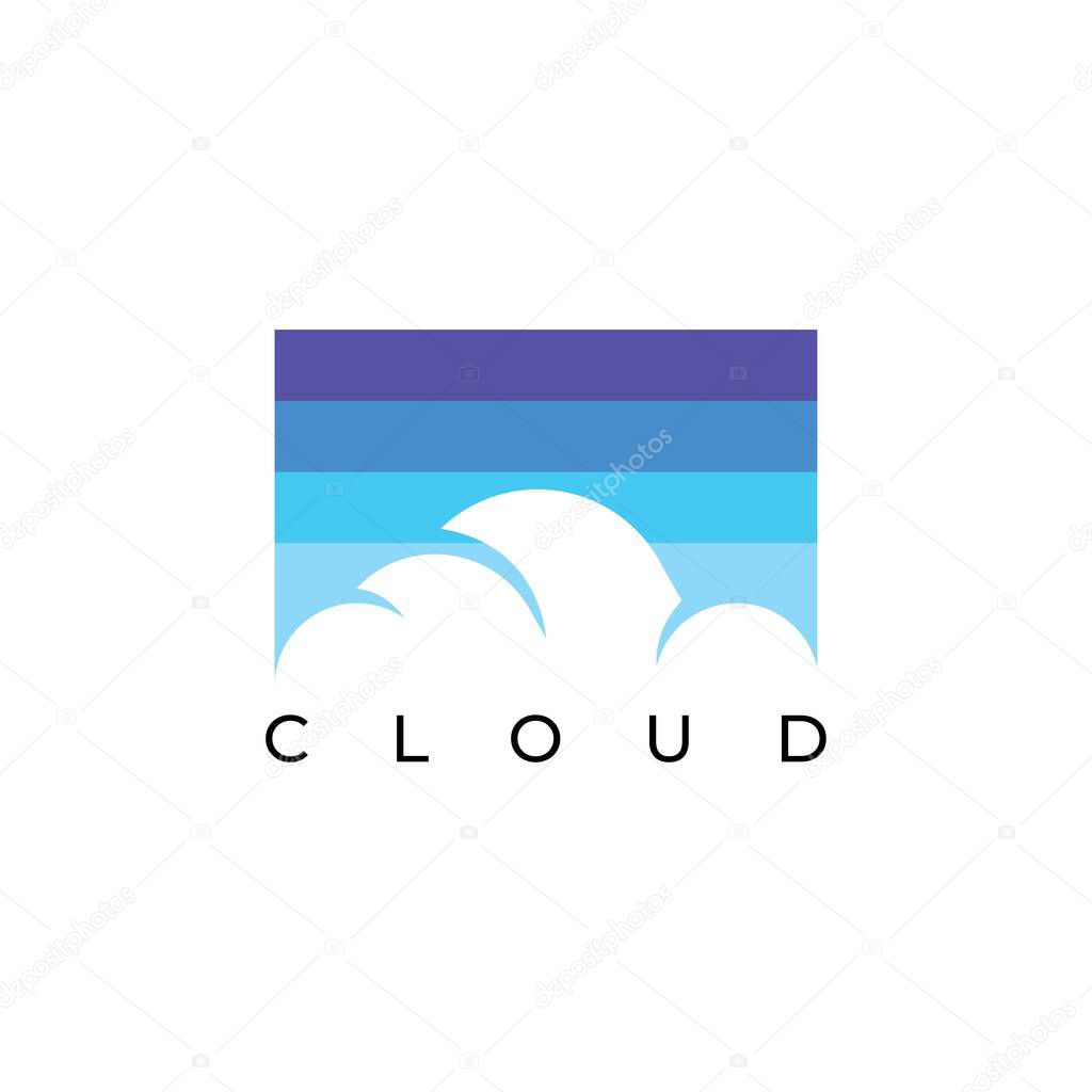Creative cloud logo design illustration vector template