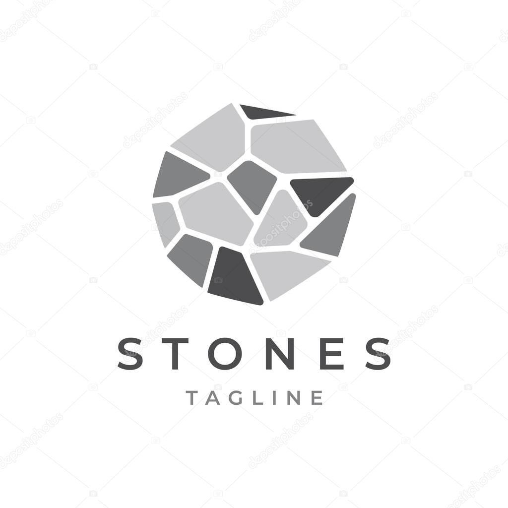 Stone logo design illustration vector template