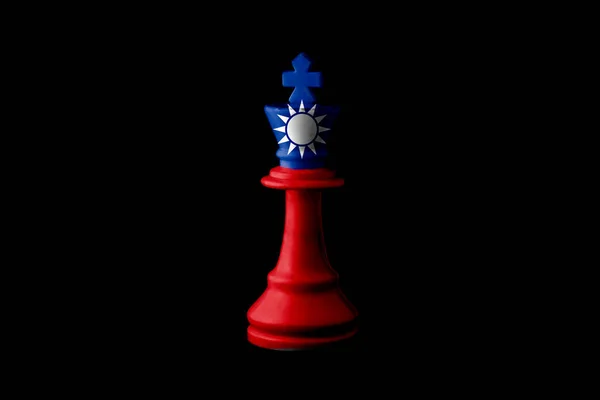 Таюань Флаг Краски Шахматный Король Черный Фон Копирование Пространства — стоковое фото