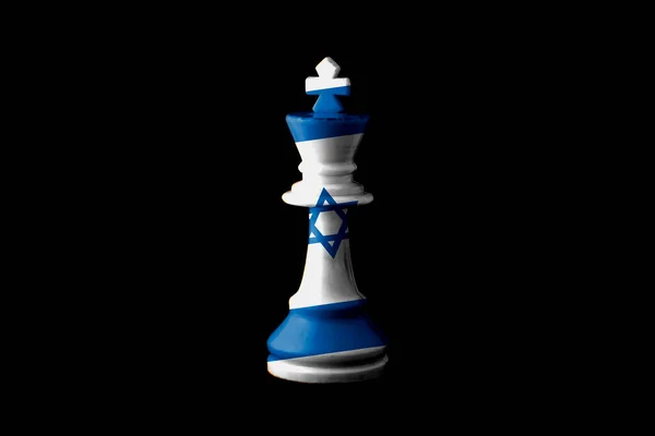 Israel Flags Paint Chess King Illustration — Stock Photo, Image