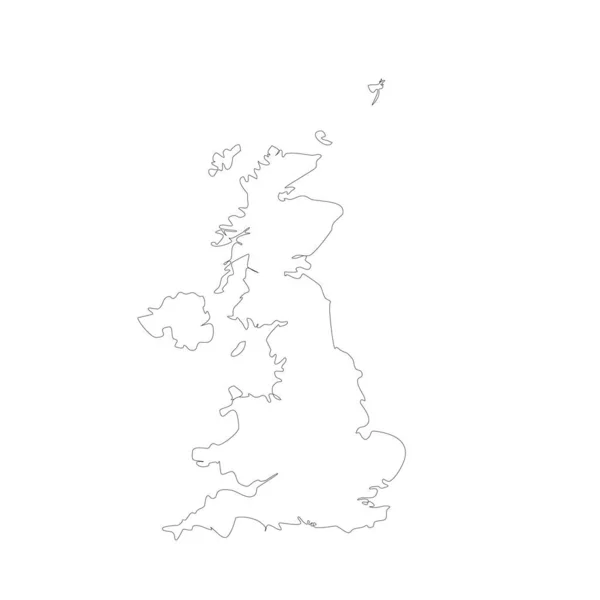 Map Icon Outline Style United Kingdom Outline Isolated White Background — Stockový vektor