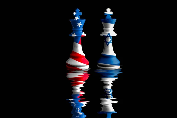 Israel Flags Paint Chess King Illustration — Stock Photo, Image