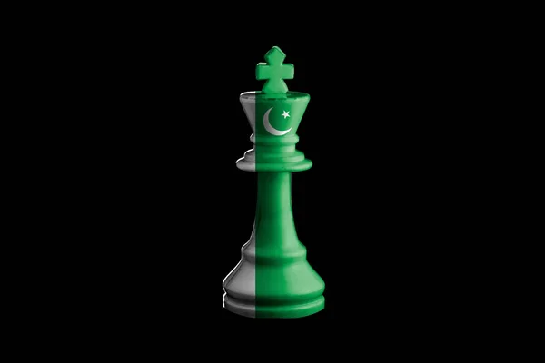 Пакистанские Флаги Красят Шахматного Короля Иллюстрация — стоковое фото