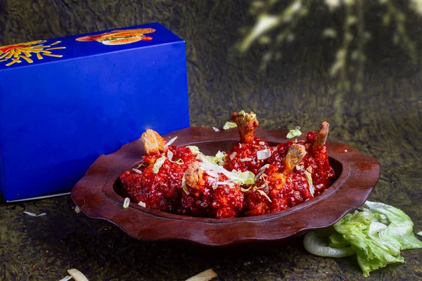 Szechuan Chicken Which Popular Indo Chinese Non Vegetarian Recipe Served — Foto de Stock