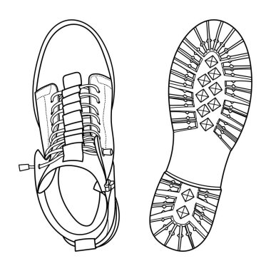 Kadınlar için sonbahar botları. Ana hatlı vektör yansıtması