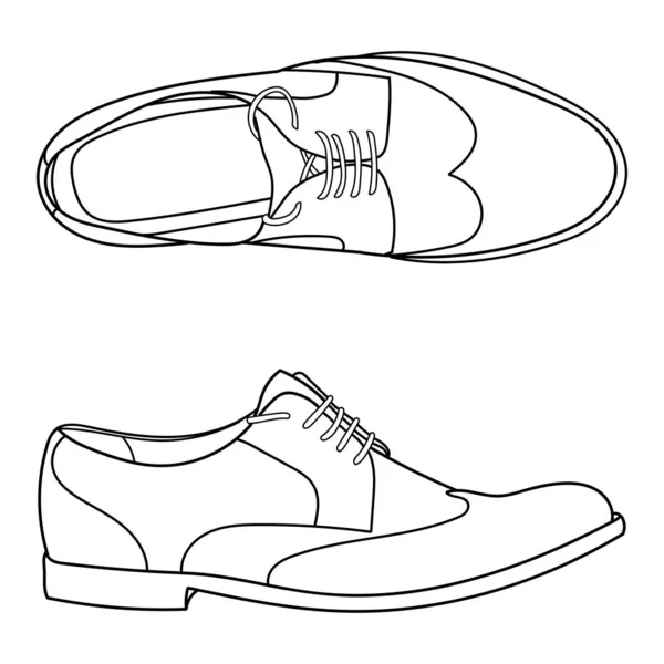 Векторная Иллюстрация Ручной Работы Мужскими Модными Туфлями — стоковый вектор