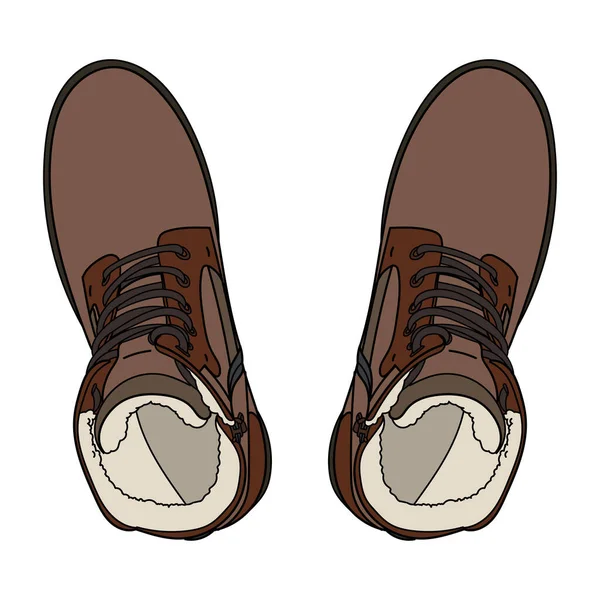 Décrivez Les Bottes Hiver Homme Illustration Vectorielle Doodle — Image vectorielle