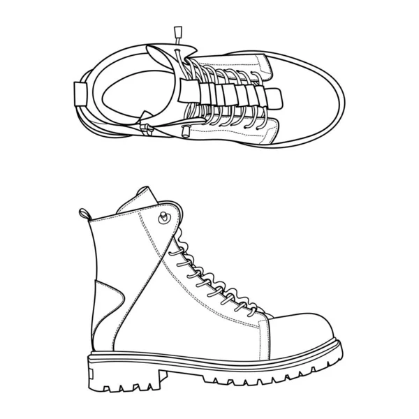 Φθινοπωρινές Μπότες Για Γυναίκες Περίγραμμα Διανυσματική Απεικόνιση Doddle — Διανυσματικό Αρχείο