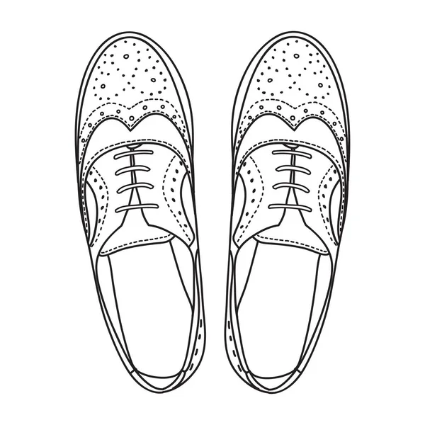 Векторний Малюнок Ручної Ілюстрації Взуттям Моди Унісекс Вид Зверху Ілюстрація — стоковий вектор