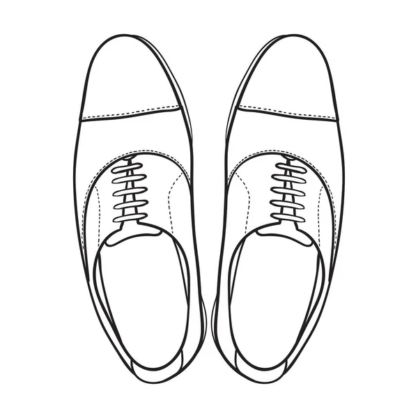 Vector Mão Desenho Ilustração Com Sapatos Moda Brogue Unissex Vista — Vetor de Stock