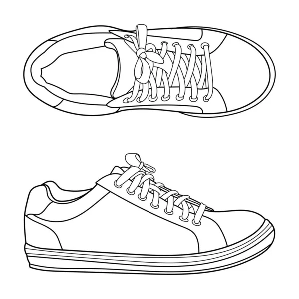 Ручні Кросівки Спортивне Взуття Класичний Вінтажний Стиль Doodle Векторні Ілюстрації — стоковий вектор
