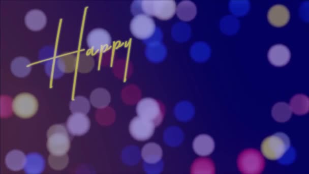 Doğum Günün Kutlu Olsun Videoyu Selamla Bulanık Renkli Arka Planda — Stok video