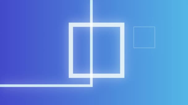 Abstract Blue Geometric Background Moving Squares Bright Light Futuristic Background — Wideo stockowe