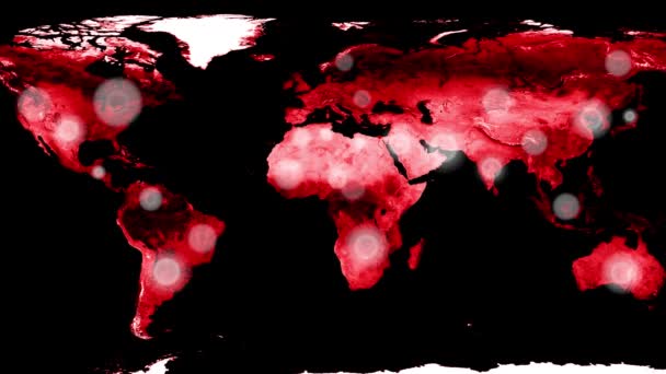Postcovid Map Concept Return Normal Life World Map Transition Usual — стоковое видео