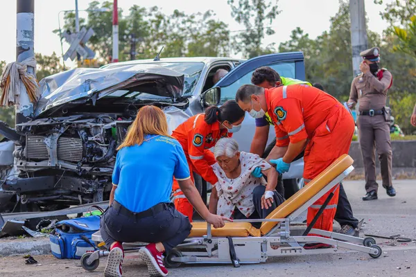 Chiang Mai Thai January 2021 Accident Pickup Truck Collided Pickup — Stock Photo, Image