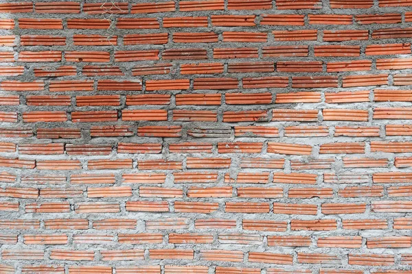 Brick wall background that was built for house walls by construction workers and controlled by contractors. The brick wall looks beautiful and complete before plastering the brick wall with cement.