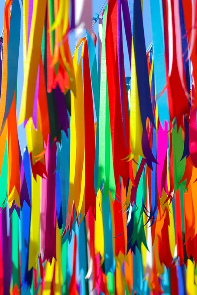 Fondos Cinta Multicolor Cuelgan Para Representar Comunidad Lgbtq Para Llamar — Foto de Stock
