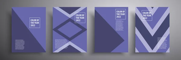 The set of covers in trendy color 2022 is very peri. Abstract geometric pattern background. Colorful compositions for covers, posters, flyers, magazines, business annual reports. — Stok Vektör