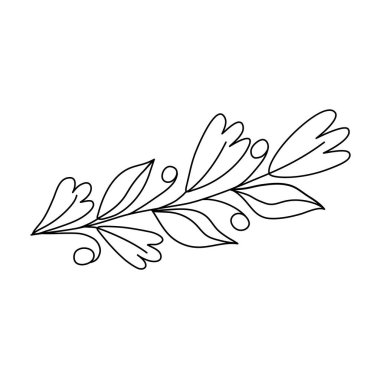 Ana hatlarıyla çiçek açan filizler. Tasarım ögesi, fırça için boş