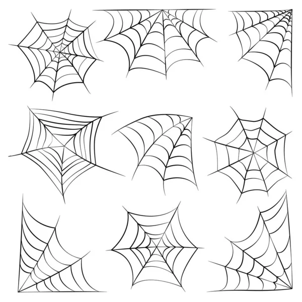 Coleção Spiderweb para design de Halloween —  Vetores de Stock