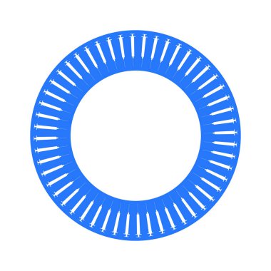 Beyaz şırıngalı mavi daire, şeker günü.