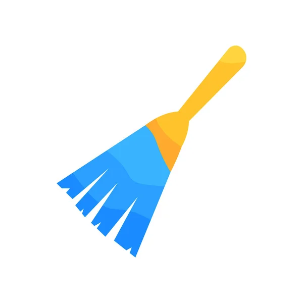 Flat illustration of paintbrush in blue paint — Stock Vector