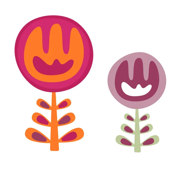 Bela flor decorativa simples. Tulipa em estilo escandinavo. Elemento de design para cartões postais, cartazes, tecidos — Vetor de Stock