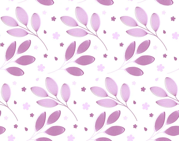 Botaniczny kwiatowy bezszwowy różowy wzór z liśćmi i kwiatami. Wzór na tekstylia, tkaniny, tapety, opakowania — Wektor stockowy