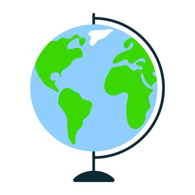 Okul küresi. Eğitim, öğrenme, bilim konsepti. Basit bir ikon. Vektör illüstrasyonu