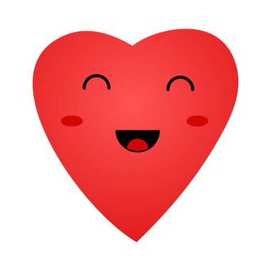 Kırmızı gülen kalp. Kartpostallar, el ilanları, Sevgililer Günü afişleri ve tıbbi konsept için gülen kalp karakteri. Vektör illüstrasyonu