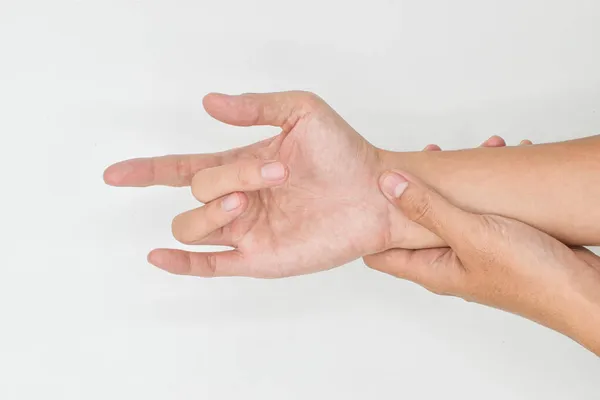 Flexor Tendon Pain Asian Young Man Concept Flexor Tendonitis Tendons — Stock Photo, Image