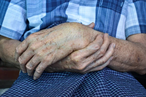 Des Taches Vieillesse Sur Les Mains Aîné Asiatique Sont Des — Photo