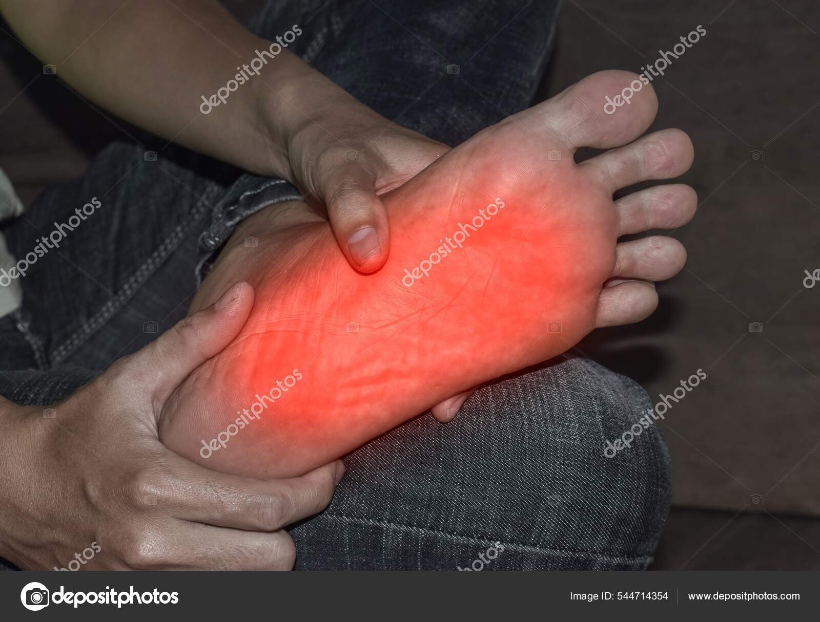 Tingling Burning Sensation Foot Asian Young Man Diabetes Foot Pain