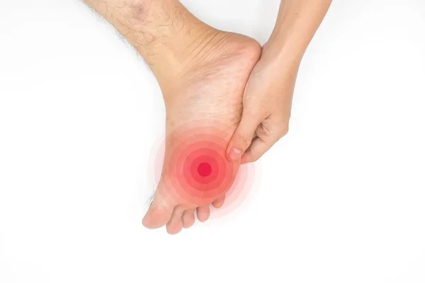 Concepto Pinchazo Uñas Celulitis Los Pies Joven Asiático Problemas Neuropatía — Foto de Stock